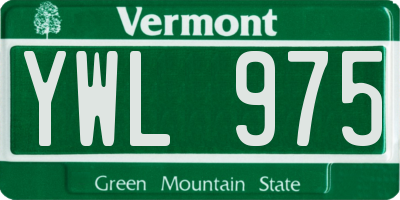 VT license plate YWL975