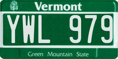 VT license plate YWL979