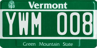 VT license plate YWM008