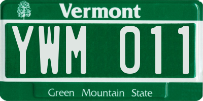 VT license plate YWM011