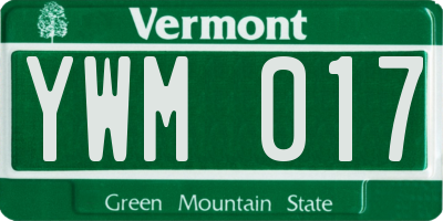 VT license plate YWM017