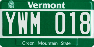 VT license plate YWM018
