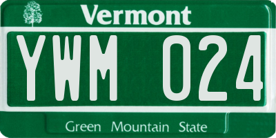 VT license plate YWM024