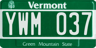 VT license plate YWM037