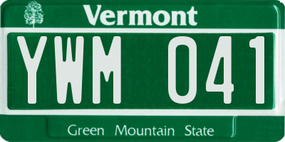 VT license plate YWM041