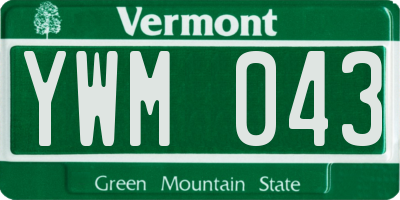 VT license plate YWM043