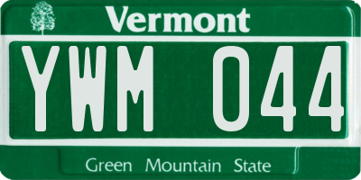 VT license plate YWM044