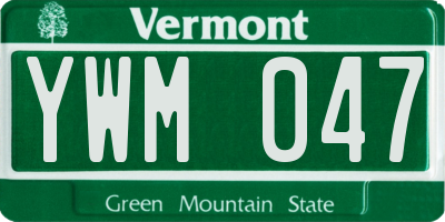 VT license plate YWM047