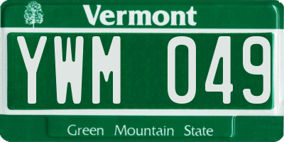 VT license plate YWM049