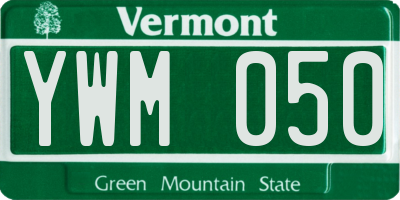 VT license plate YWM050