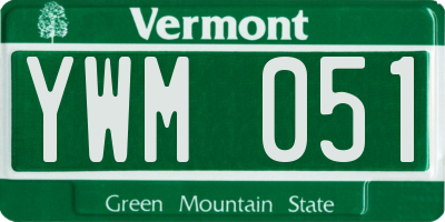 VT license plate YWM051