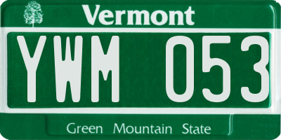 VT license plate YWM053
