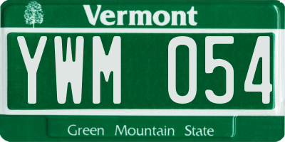 VT license plate YWM054