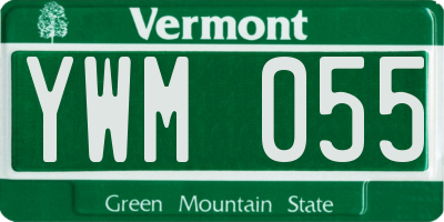 VT license plate YWM055