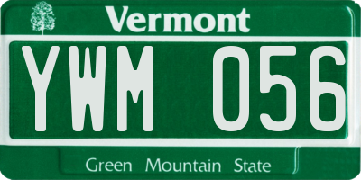 VT license plate YWM056