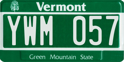 VT license plate YWM057