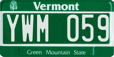 VT license plate YWM059