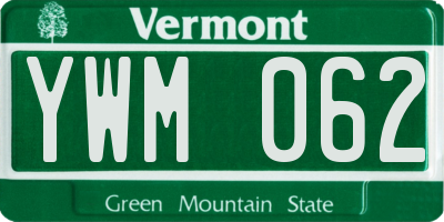VT license plate YWM062