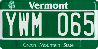 VT license plate YWM065