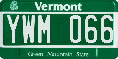 VT license plate YWM066