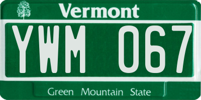 VT license plate YWM067