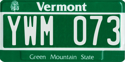 VT license plate YWM073