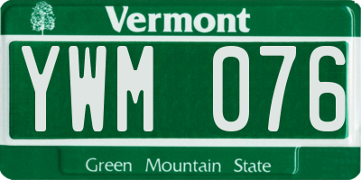 VT license plate YWM076
