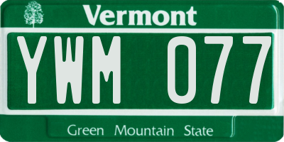 VT license plate YWM077