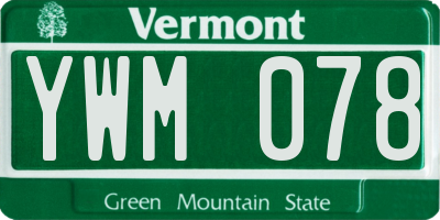 VT license plate YWM078