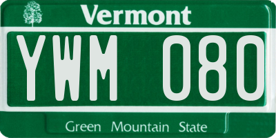VT license plate YWM080