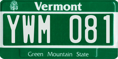 VT license plate YWM081