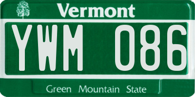 VT license plate YWM086