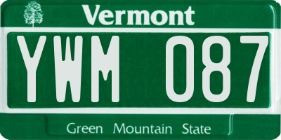 VT license plate YWM087