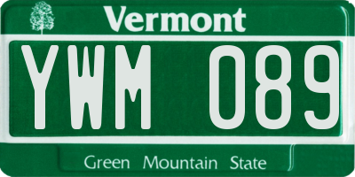 VT license plate YWM089