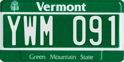 VT license plate YWM091