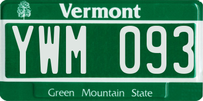 VT license plate YWM093