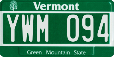 VT license plate YWM094