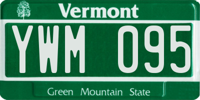 VT license plate YWM095