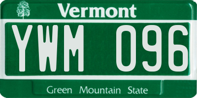 VT license plate YWM096
