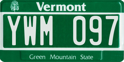VT license plate YWM097