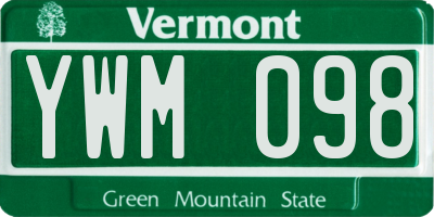 VT license plate YWM098