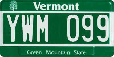 VT license plate YWM099