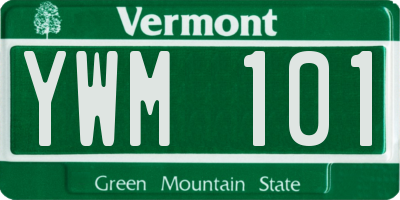 VT license plate YWM101
