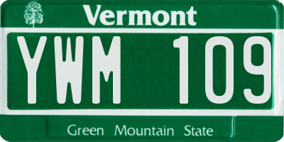 VT license plate YWM109