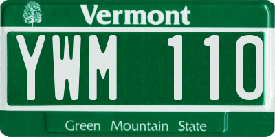 VT license plate YWM110