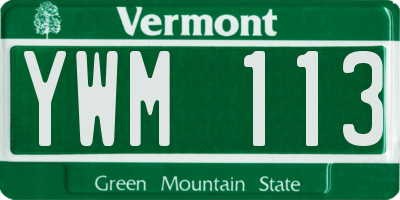 VT license plate YWM113