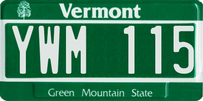 VT license plate YWM115