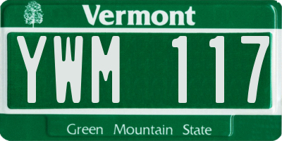 VT license plate YWM117
