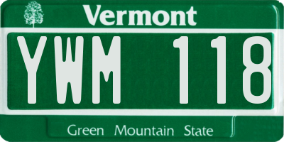 VT license plate YWM118