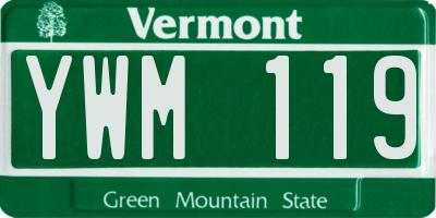 VT license plate YWM119